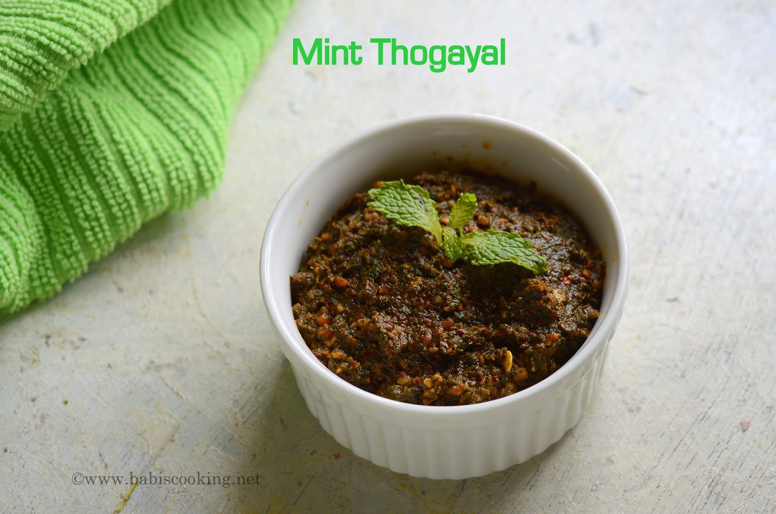 Babi 's Recipes Easy South Indian Recipes with step by step pictures Mint Thogayal Pudina