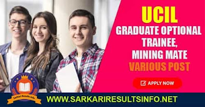 UCIL Various Post Apply Online 2020 - 259 Post UCIL: Uranium Corporation of India Limited has recently invited an online application form for the optional Graduate, Mining Apprentice, Blaster, Etc.