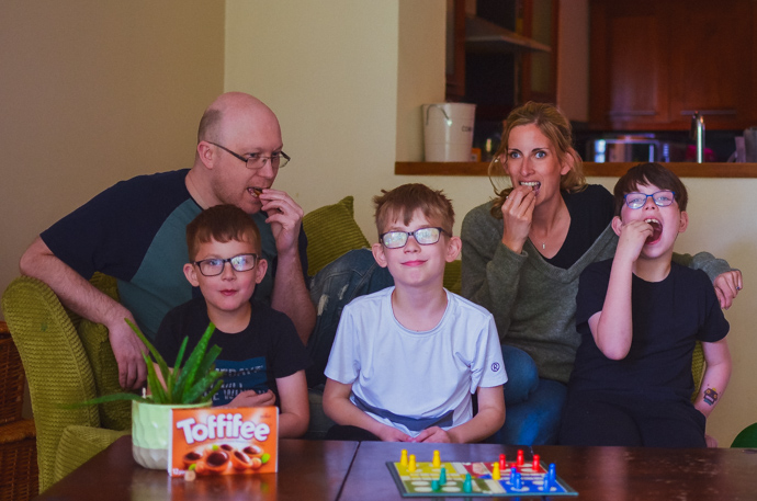 toffifee, games night, family fun