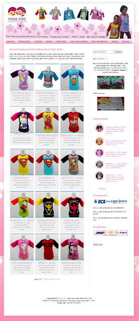 Fikra Kids: Toko Kaos Anak Lucu dan Unik