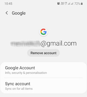 Remove Google account from Android phone