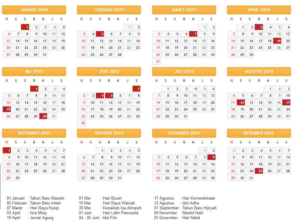 Download Kalender 2019 Lengkap Plus File Corel Draw Gratis