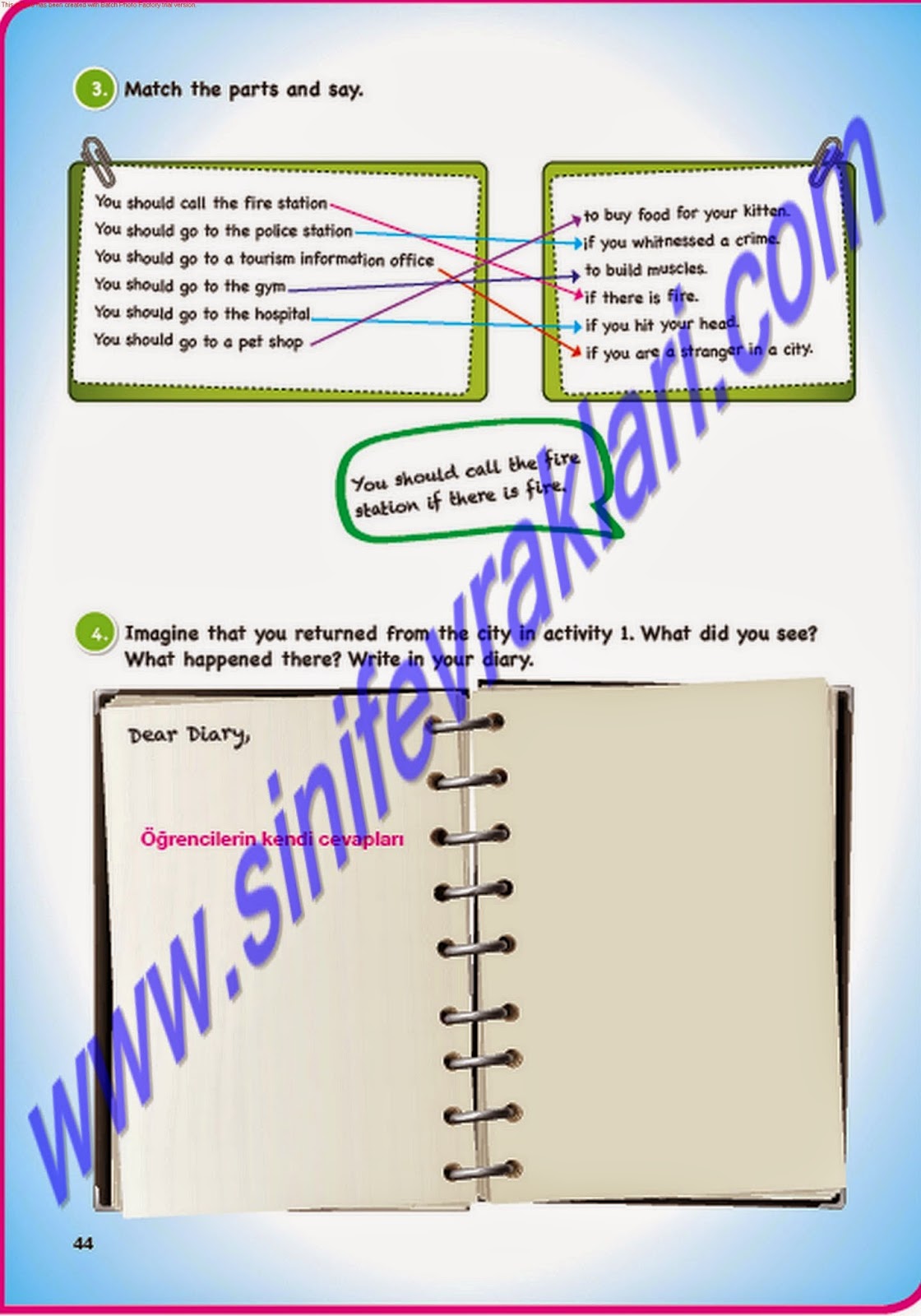 7. Sinif İngilizce Lider Yayinlari Çalişma Kitabi Cevaplari Sayfa 44