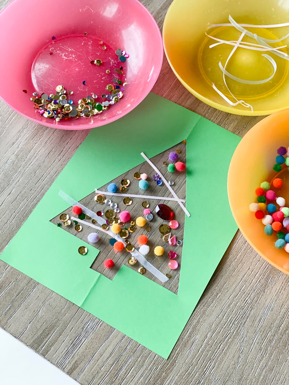 Toddler Approved! Sticky Tree Holiday Craft for Toddlers