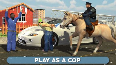 警察の馬の追跡3D
