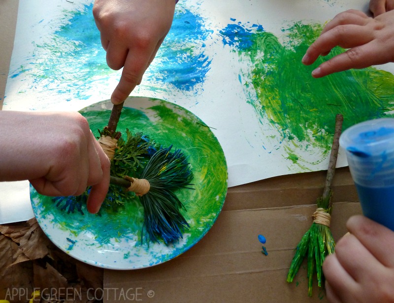 DIY Nature Paint Brushes for Kids AppleGreen Cottage