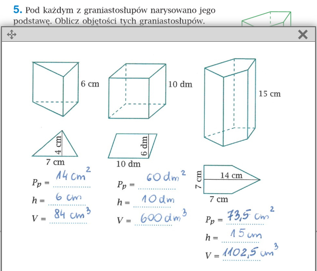 Objętość Bryły Narysowanej Obok Jest Równa Objętość graniastosłupa - klasa 6 (10.06.2020)