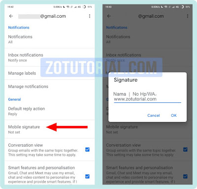 Membuat Signature Email Gmail di HP Android by zotutorial