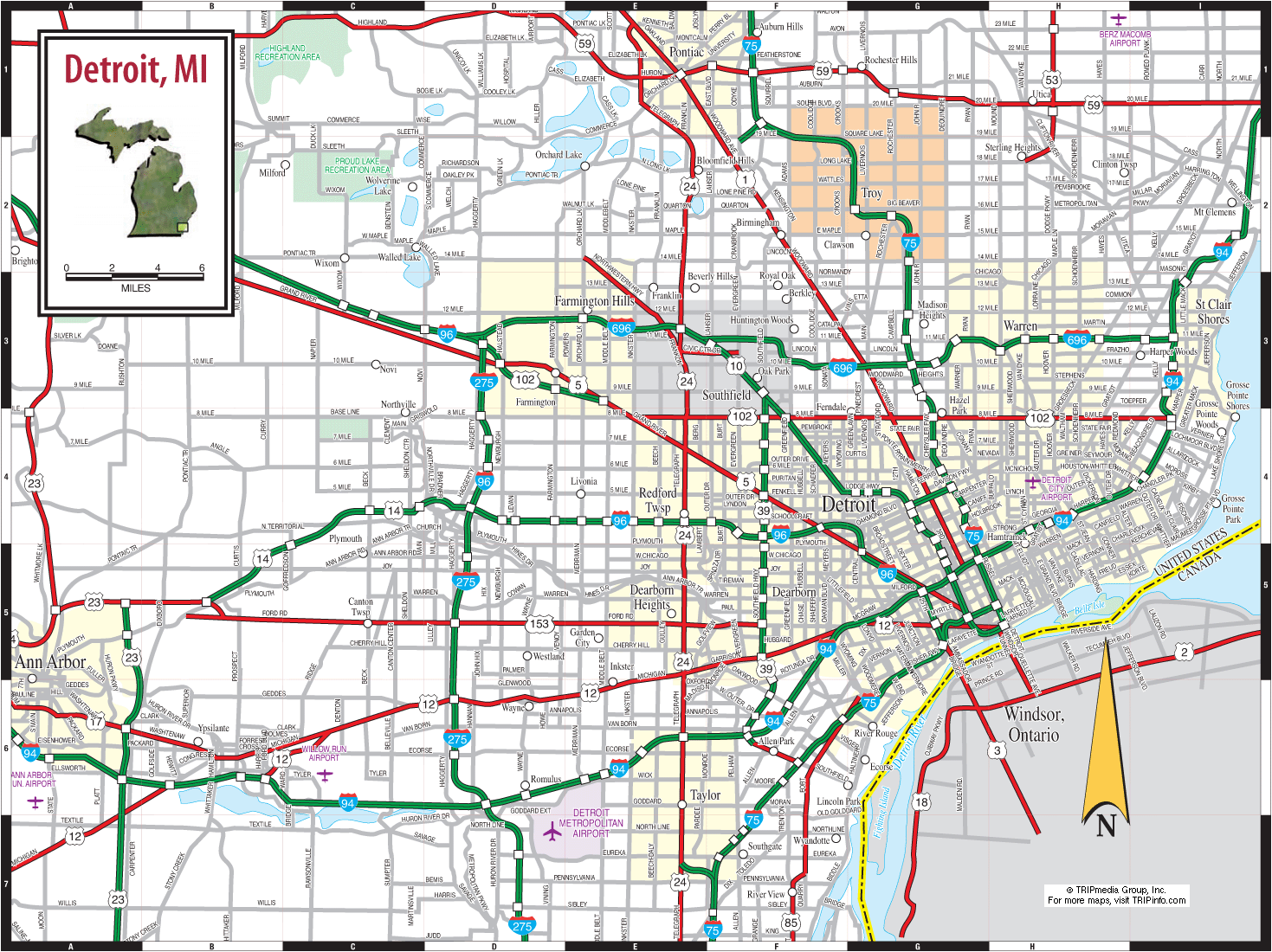 Mapas de Detroit - USA | MapasBlog