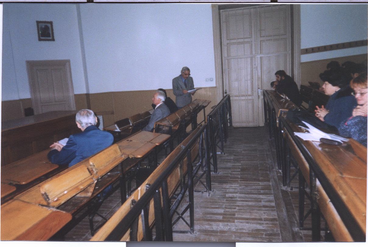 Professor Nicolae Marcov at the Faculty of Matehmatics str Academiei 14 Bucharest Spiru Haret amph