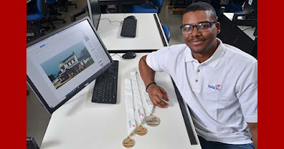 Image: Shamard Thomas, new Computer-Aided Drafting and Design Technology graduate