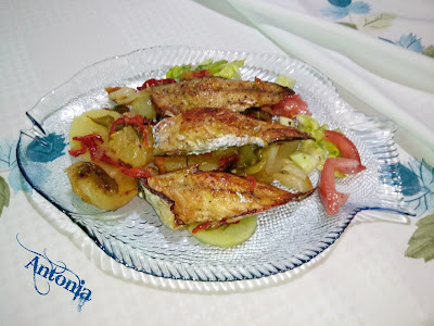 &#9580;&#9829;&#9552;&#9580; Caballas Asadas Con Pimiento Y Vinagreta
