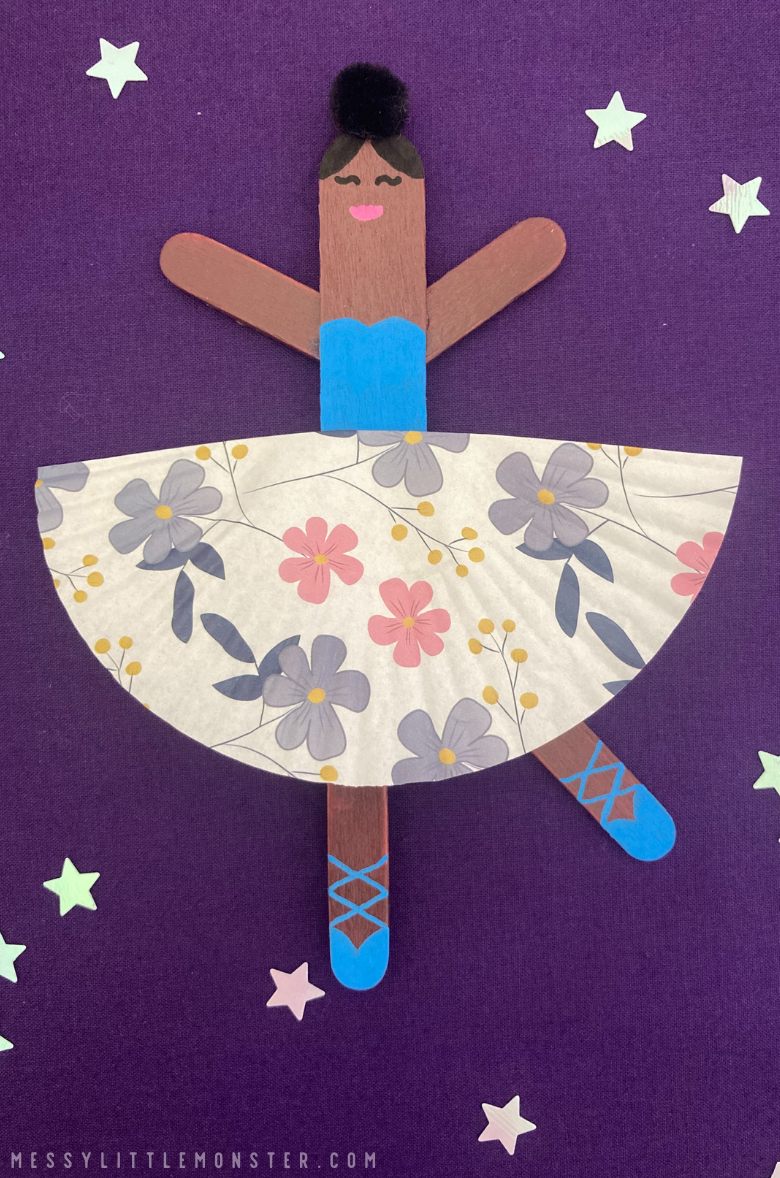 Popsicle Stick Ballerina Dancer Craft - Messy Little Monster