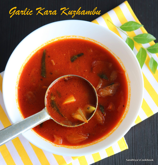 Sandhiya's Cookbook Garlic Onion Kara Kuzhambu Poondu Kulambu