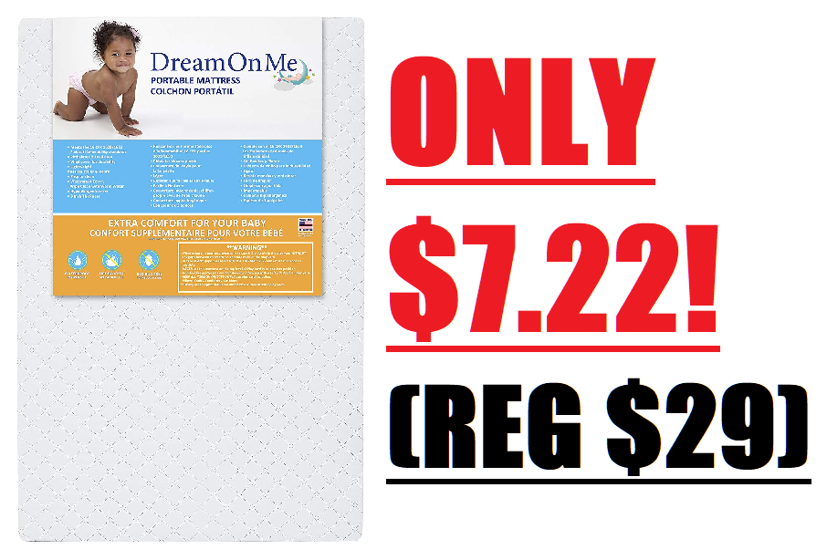 New Dream On Me 3" Portable Crib Mattress Free Shipping