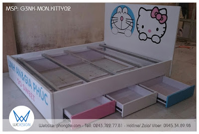 Giường 3 ngăn kéo Doraemon và Hello Kitty G3NK-MON.KITTY02