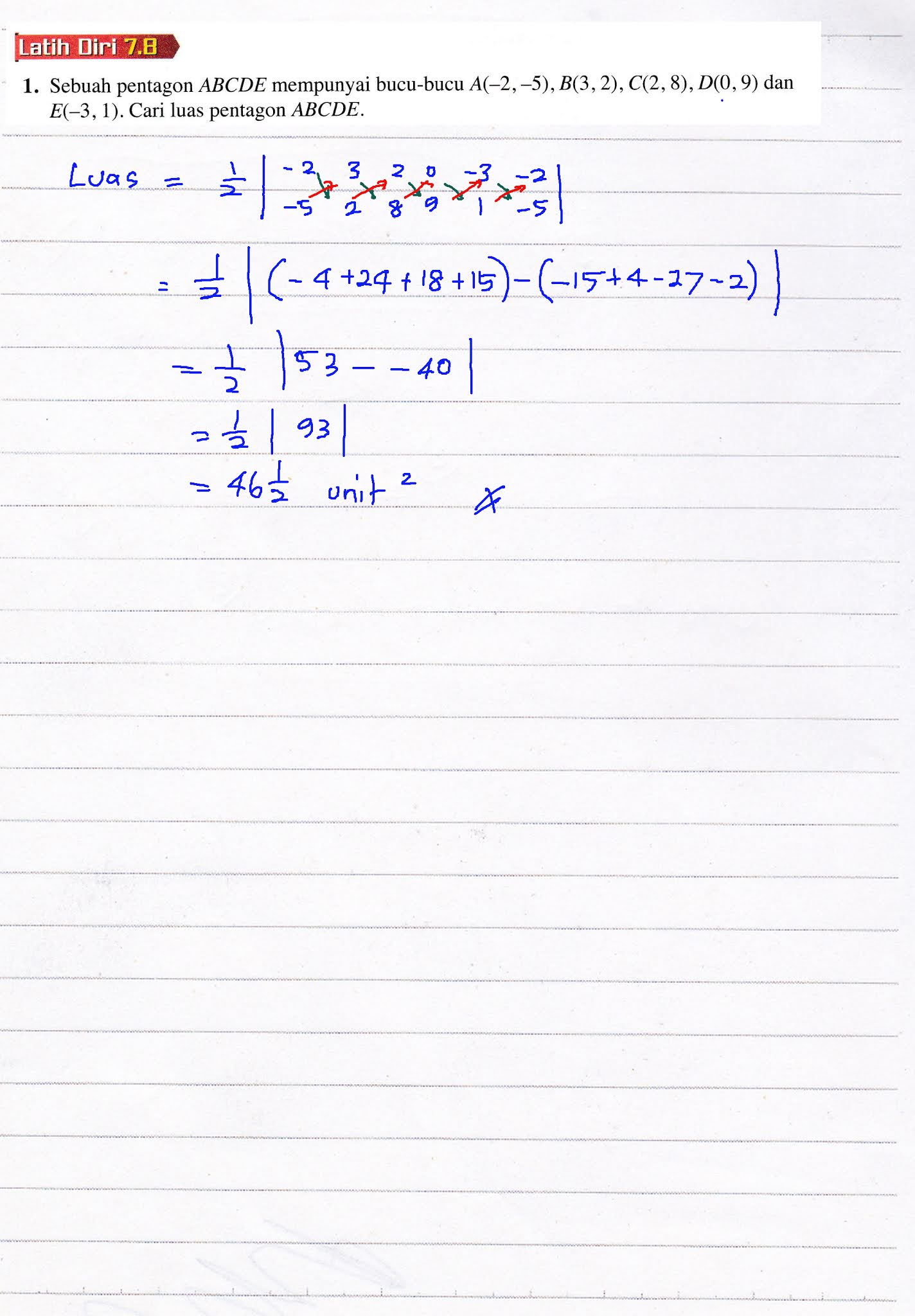 F4 Addmath Bab 7 Geometri Koordinat Latih Diri 7.8 Matematik Tambahan