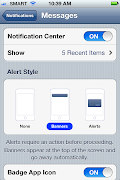The iPhone 4S Messages notifications settings allow you to configure how a . (iphone notification center messages)