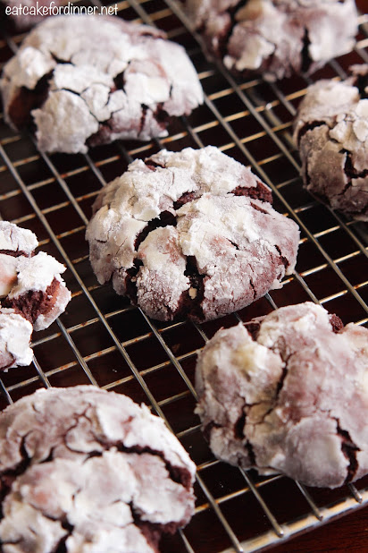 Triple Chocolate Crinkle Cookies