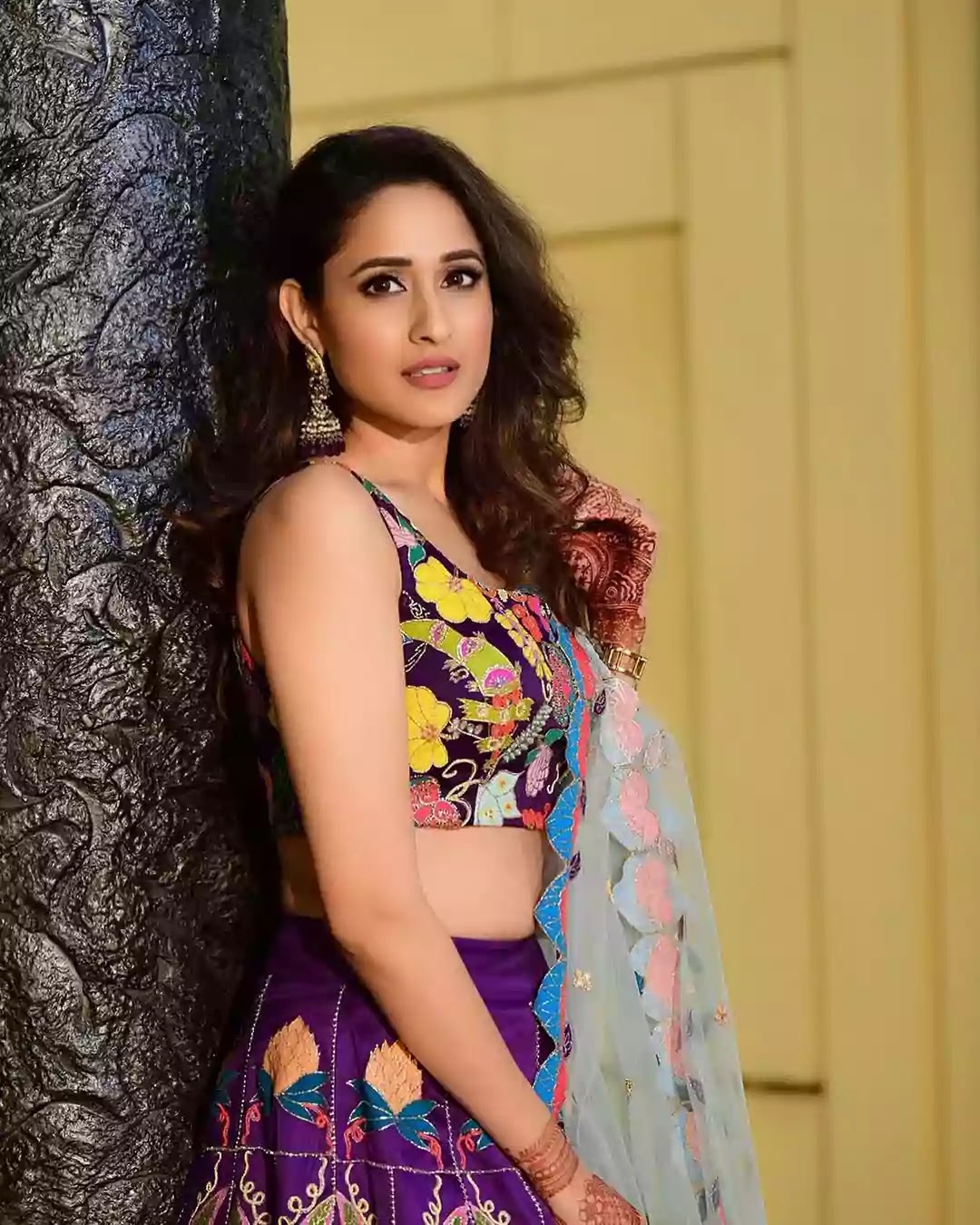 pragya-jaiswal-in-multicoloured-lehenga pragya-jaiswal-in-multicoloured-lehenga