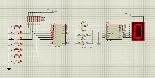 cara membuat counter bcd 7 segment di proteus