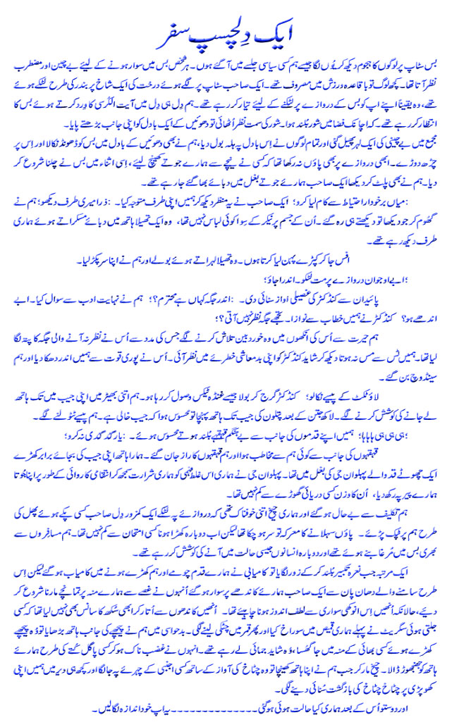 aik dilchasp safar essay in urdu poetry