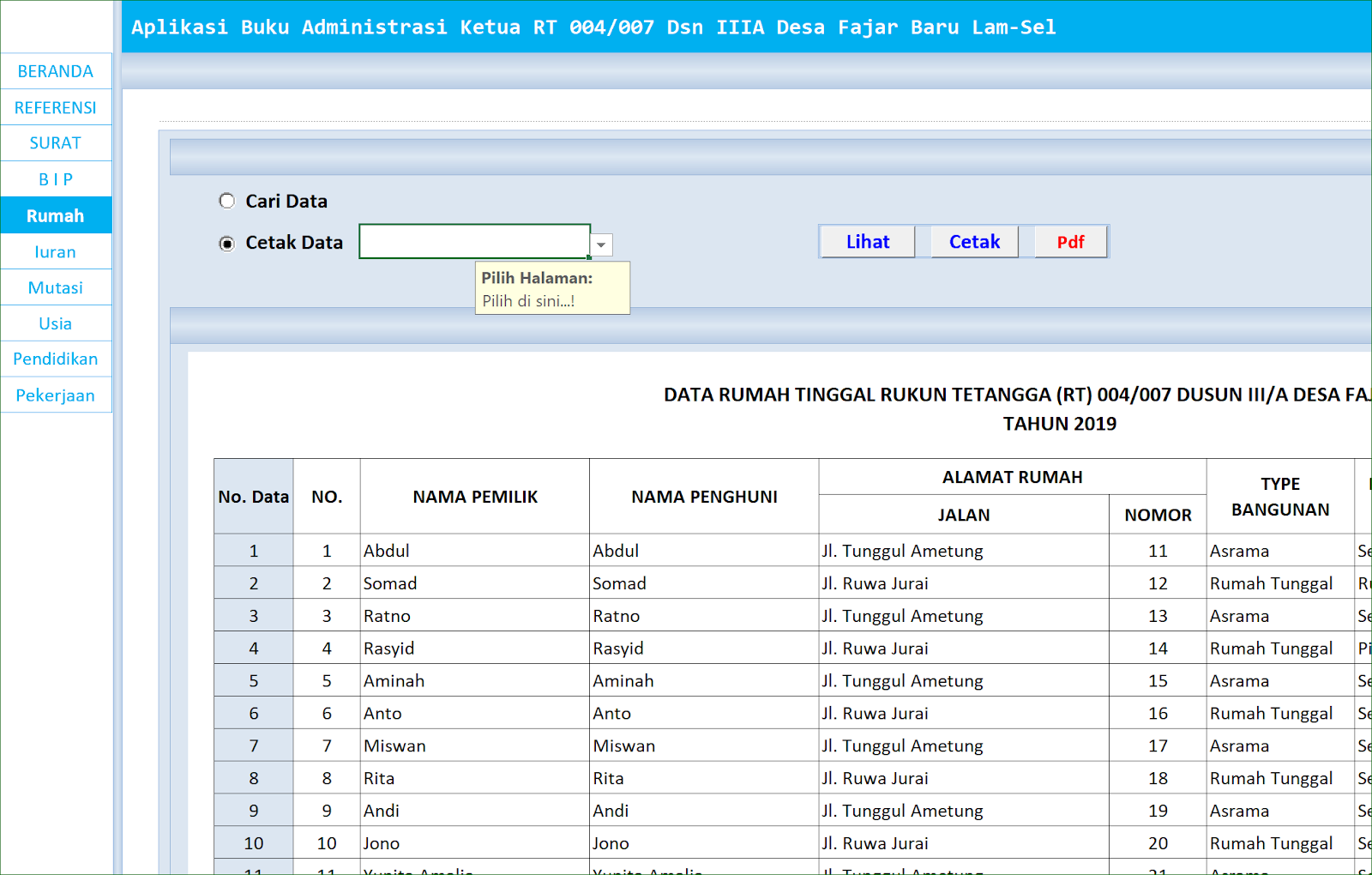 Aplikasi Data Penduduk Rt Dengan Excel Gratis