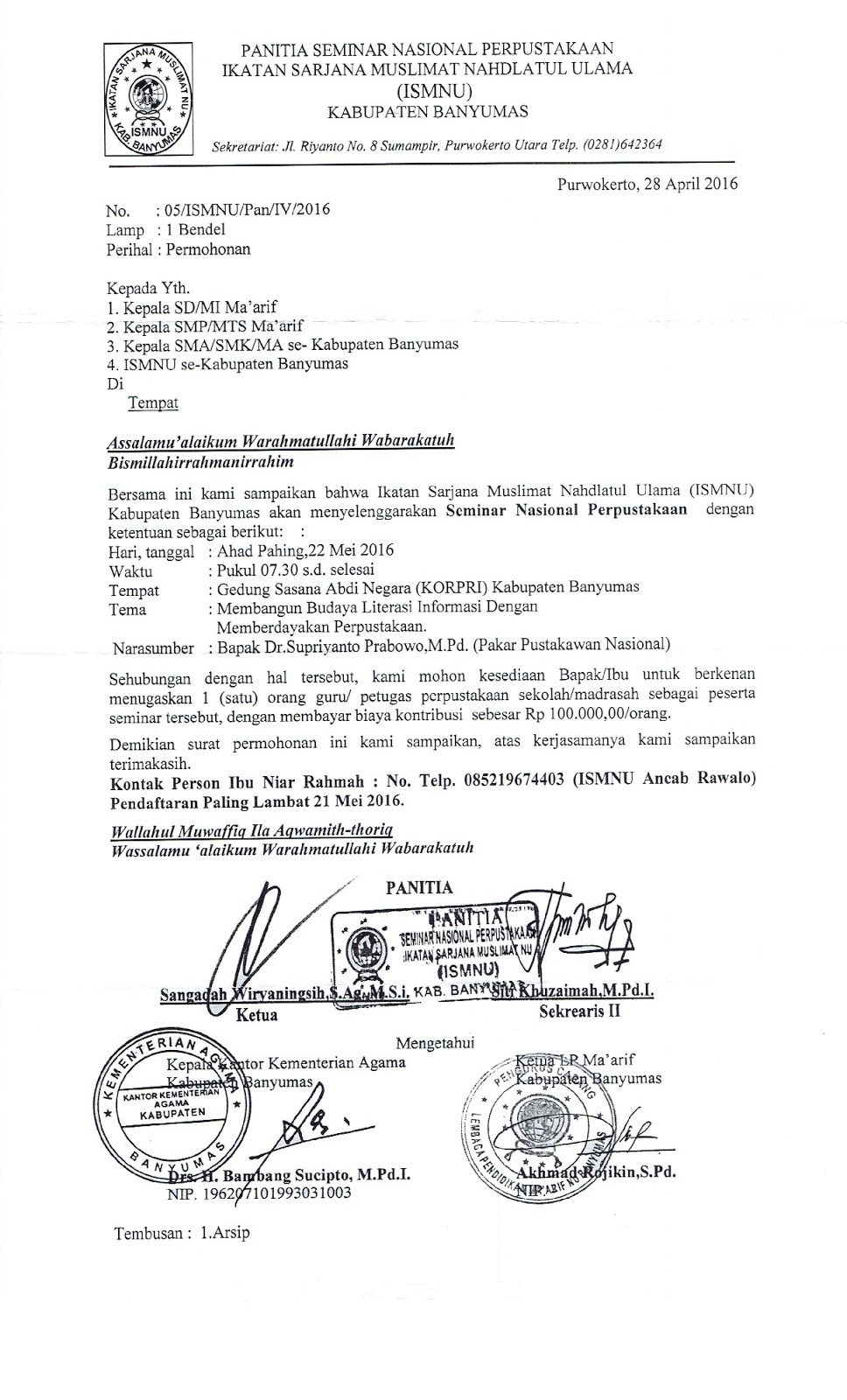 PENDIDIKAN MADRASAH TITIPAN UNDANGAN SEMINAR