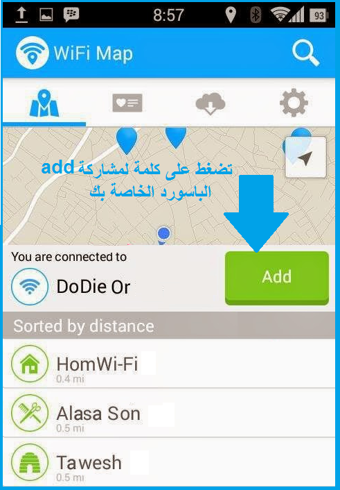 تطبيق wifi map للحصول على باسورد نقاط الواي فاي القريبة منك