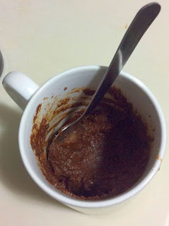 mug with ingredients thoroughly stirred up