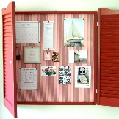 ideas for organizing with shutters pin boards