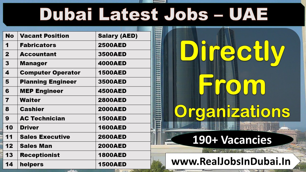 Jobs In Dubai For Indians With Good Salaries And Benefits Jobs In Dubai For Indians With Good Salaries And Benefits
