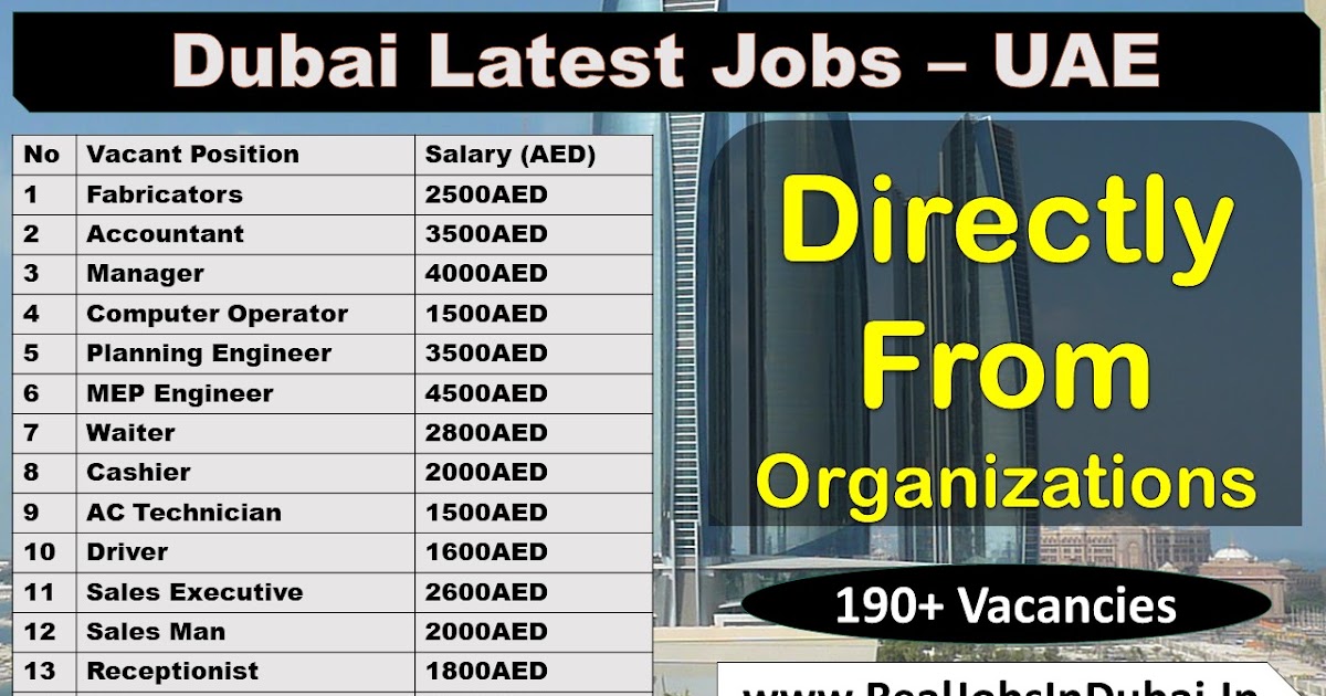Jobs In Dubai For Indians With Good Salaries And Benefits Jobs In Dubai For Indians With Good Salaries And Benefits
