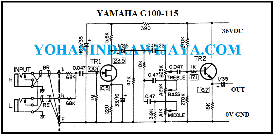 tone control yamaha g100 g115