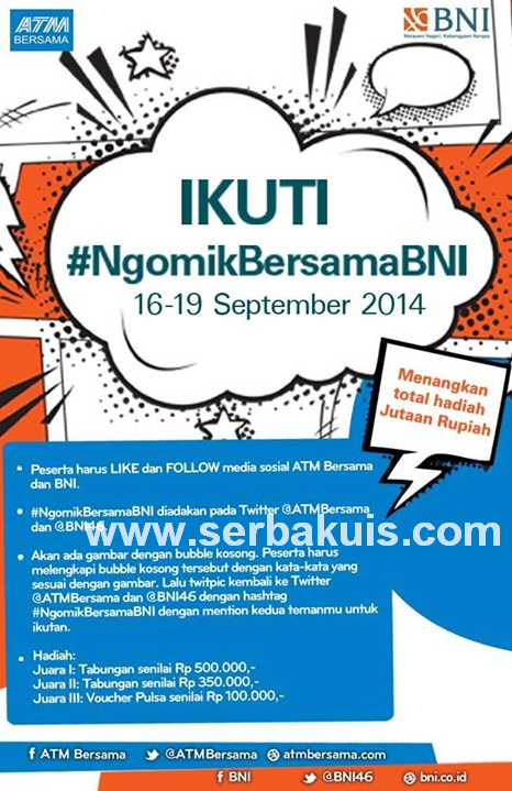 Kuis #NgomikBersamaBNI Berhadiah Tabungan Total Jutaan Rupiah