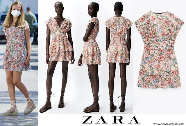 Crown Princess Leonor wore Zara floral print midi dress