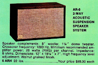 Acoustic Research AR6 speaker review specs ad