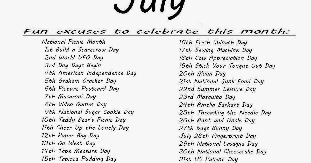 Kindergarten And Mooneyisms Special Days July Kindergarten And Mooneyisms Special Days July