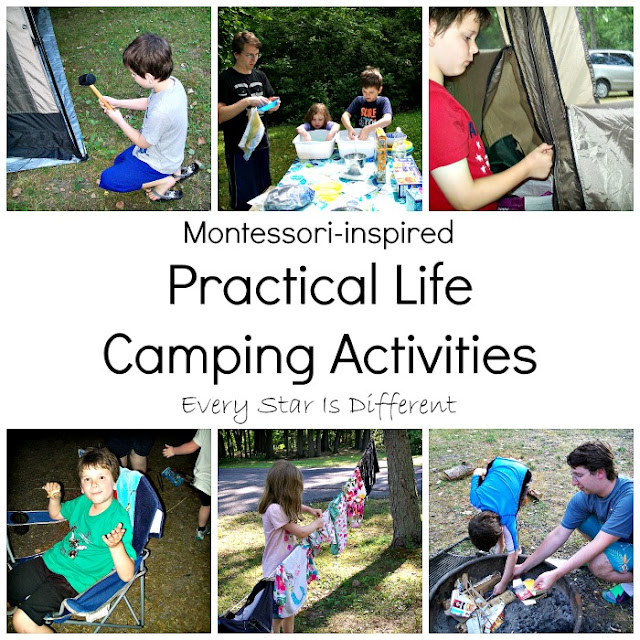 Montessori-inspired Practical Life Camping Activities