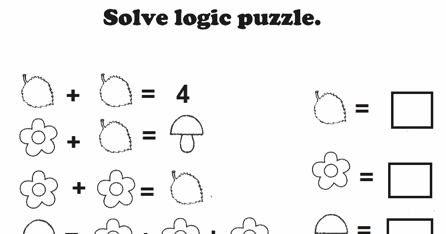 EARLY EDUCATION : logic puzzle free printable worksheet
