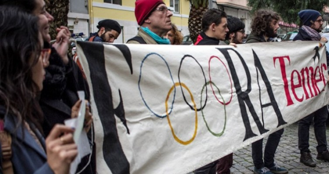 Fora Temer recebe Temer em Portugal