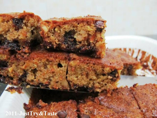 Resep Cake Wortel Dengan Mete Cincang & Chocolate Chips