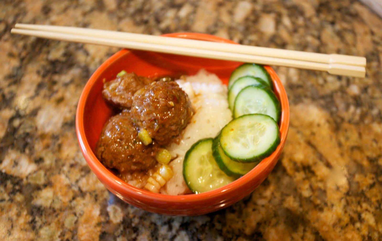 Korean Meatball and Rice Bowl