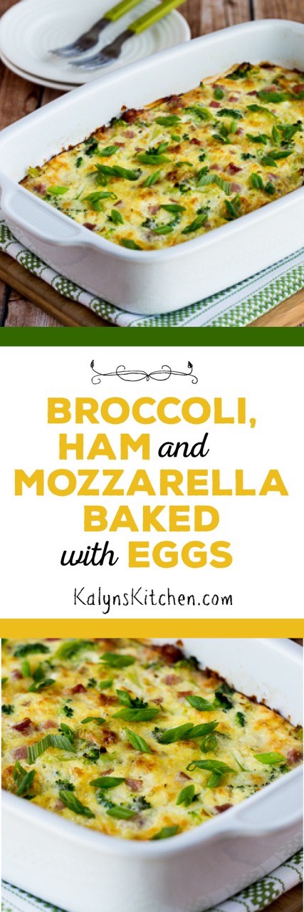Broccoli, Ham, and Mozzarella Baked with Eggs - Kalyn's Kitchen