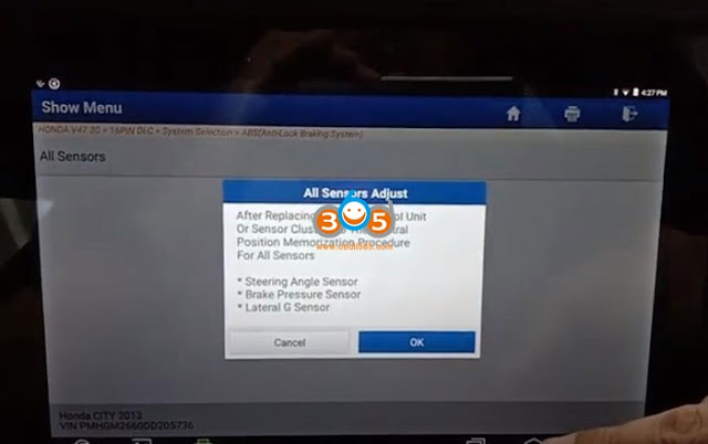 هوندا-فرمان-زاویه-تنظیم مجدد-توسط-پرتاب-x431-8