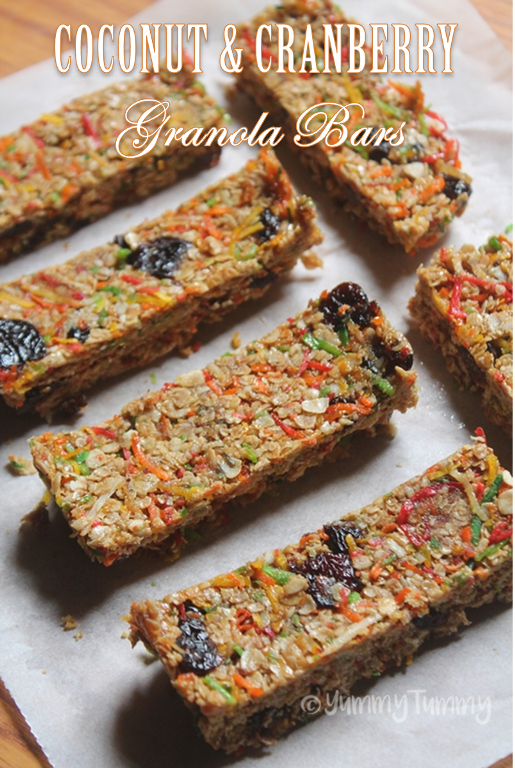 No Bake Coconut & Cranberry Granola Bars Recipe Yummy Tummy