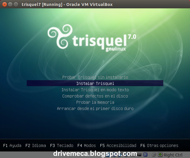 DriveMeca instalando Trisquel 7 paso a paso