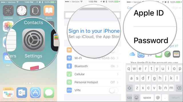 تسجيل الدخول الى حساب آبل بعد انشائه