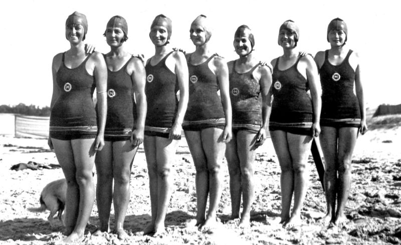 The silhouette of the 1930s swimsuit took on direct inspiration from men’s swimsuits...
