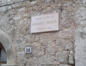 A plaque marks the birthplace of Ignazio Silone in the Abruzzo town of Pescina dei Marsi